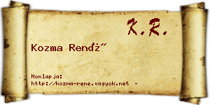 Kozma René névjegykártya
